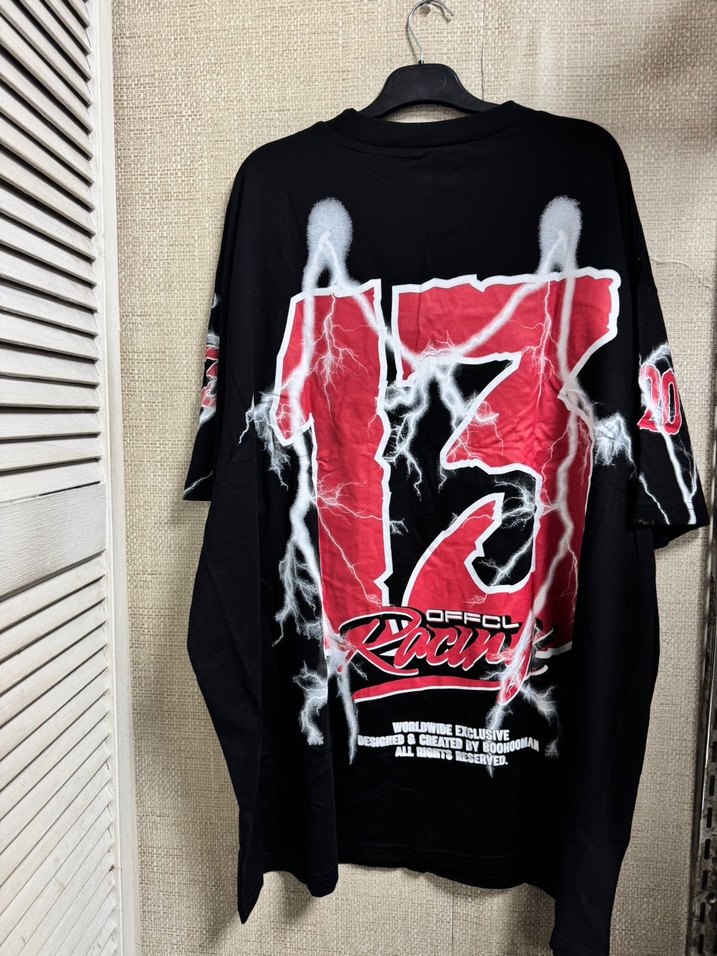 Siyah Baskılı Oversize Erkek Tişört - Görsel 5