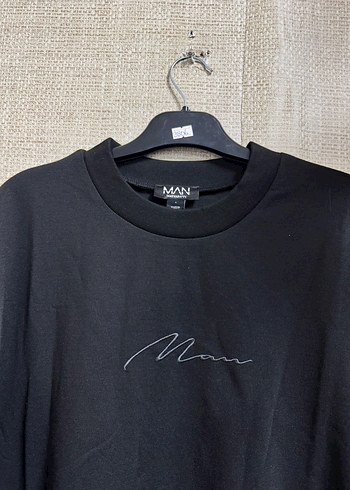 Erkek Siyah Oversize Baskılı Tişört - Görsel 5