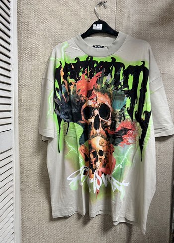 Erkek Çok Renkli Baskılı Oversize Tişört - Görsel 4