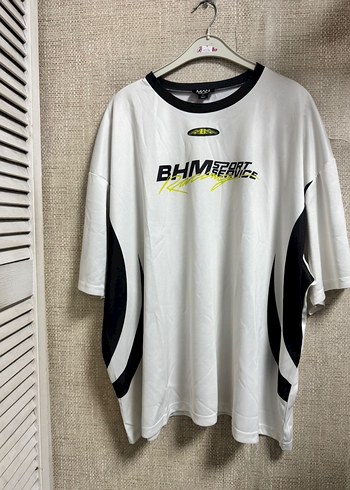 Beyaz Baskılı Oversize Erkek Tişört - Görsel 5