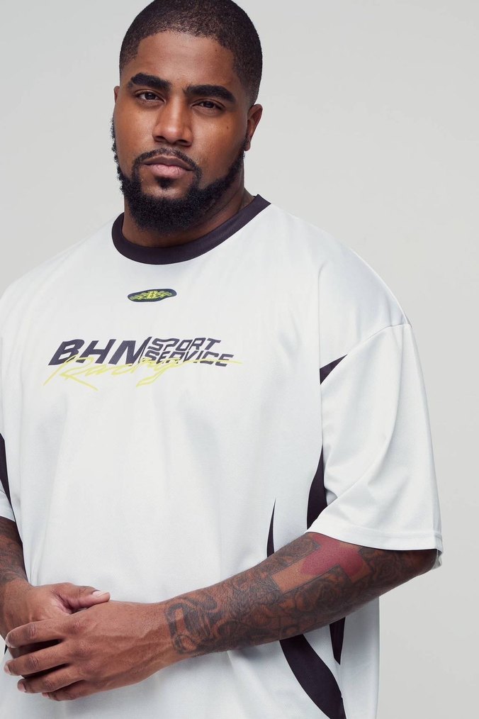 Beyaz Baskılı Oversize Erkek Tişört - Görsel 3