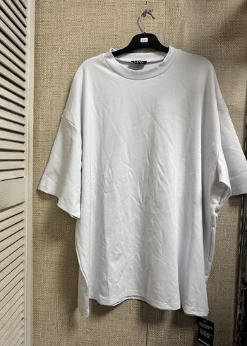 Erkek Beyaz Oversize Kısa Kollu Tişört - Görsel 5