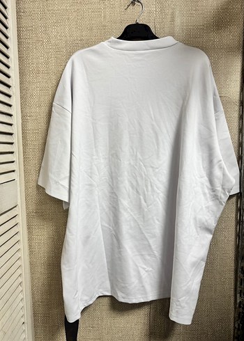 Erkek Beyaz Oversize Kısa Kollu Tişört - Görsel 7