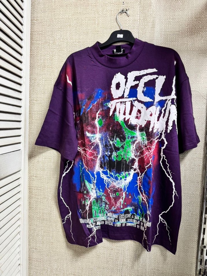 Mor Baskılı Pop Kültür Erkek Tişörtü - Görsel 5