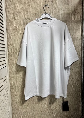 Erkek Beyaz Oversize Kısa Kollu Tişört - Görsel 6