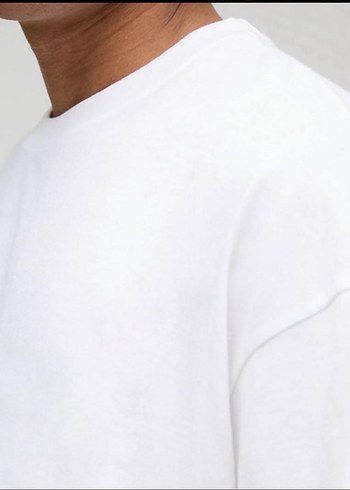 Erkek Beyaz Oversize Kısa Kollu Tişört - Görsel 3