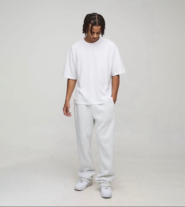 Erkek Beyaz Oversize Kısa Kollu Tişört - Görsel 4