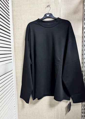 BoohooMAN Siyah Uzun Kollu Salaş tişört - Görsel 2