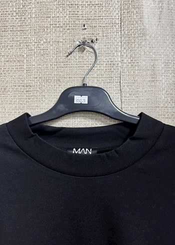 BoohooMAN Siyah Uzun Kollu Salaş tişört - Görsel 3