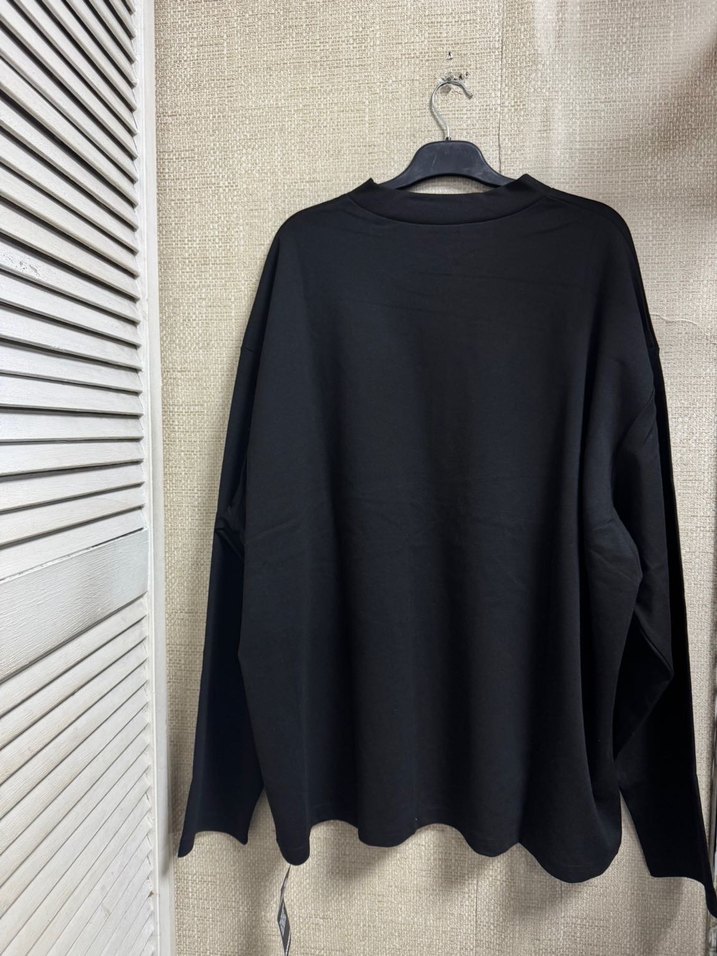 BoohooMAN Siyah Uzun Kollu Salaş tişört - Görsel 4