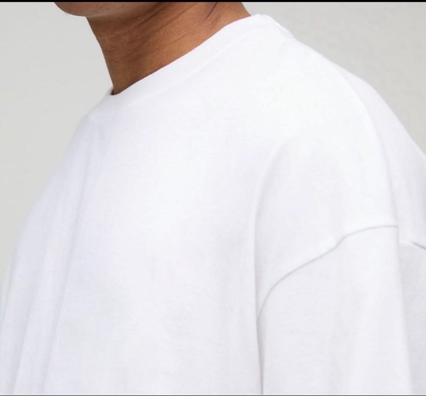 Erkek Beyaz Oversize Kısa Kollu Tişört - Görsel 3