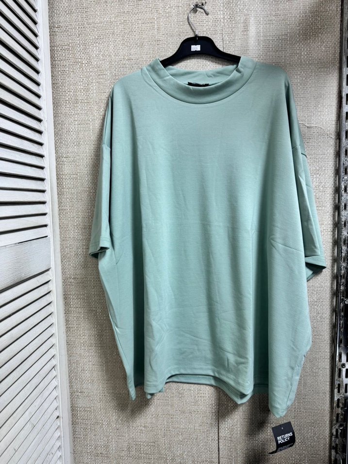 Yeşil Kısa Kollu Salaş Tişört - Görsel 2