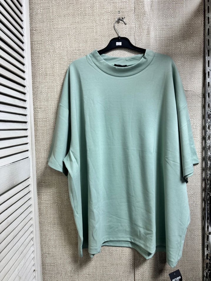 Yeşil Kısa Kollu Salaş Tişört - Görsel 4