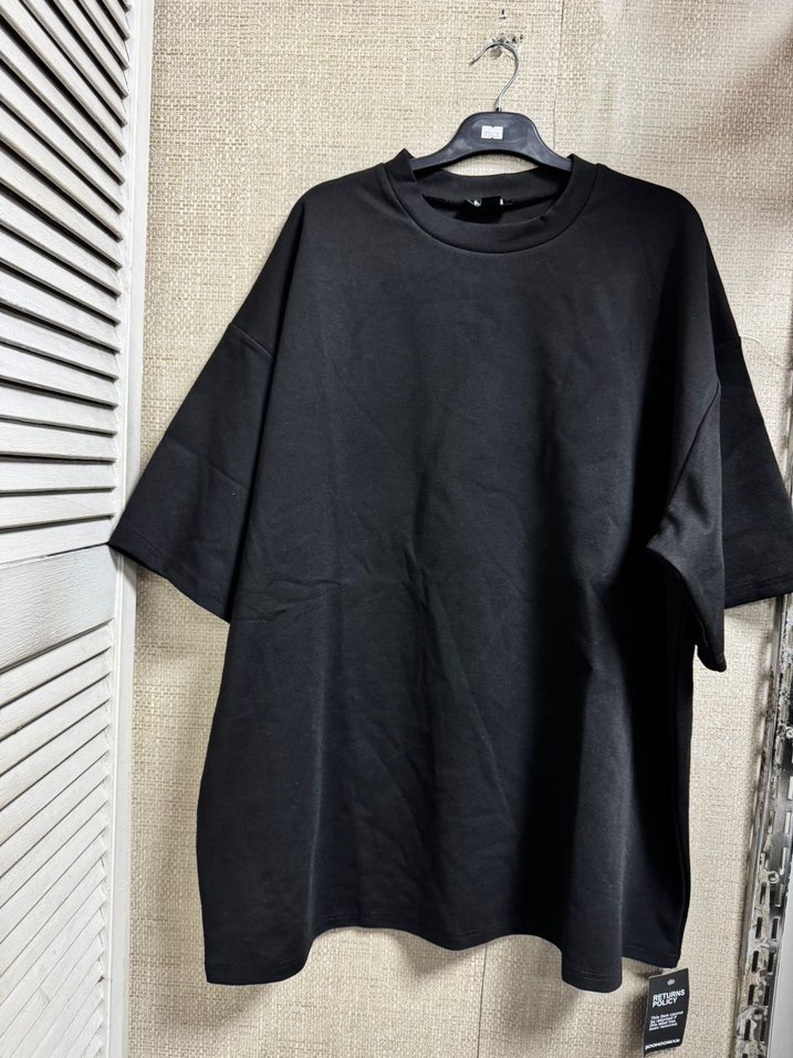 Erkek Siyah Salaş Kısa Kollu Tişört - Görsel 5