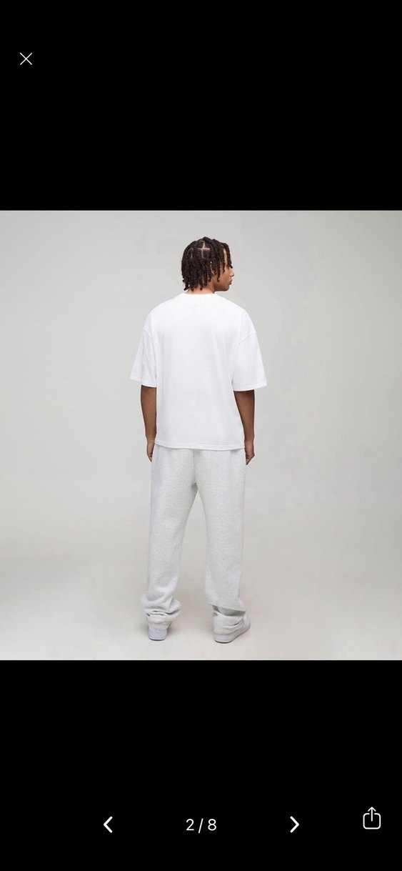 Erkek Gri Oversize Kısa Kollu Tişört - Görsel 2