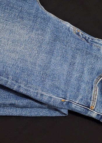 28 Beden Düğmeli Lacivert Kadın Denim Pantolon