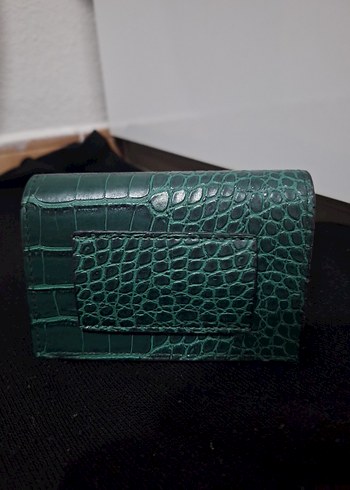 Zincir Detaylı Turkuaz Yılan Derisi Desenli Deri Çanta - Görsel 2