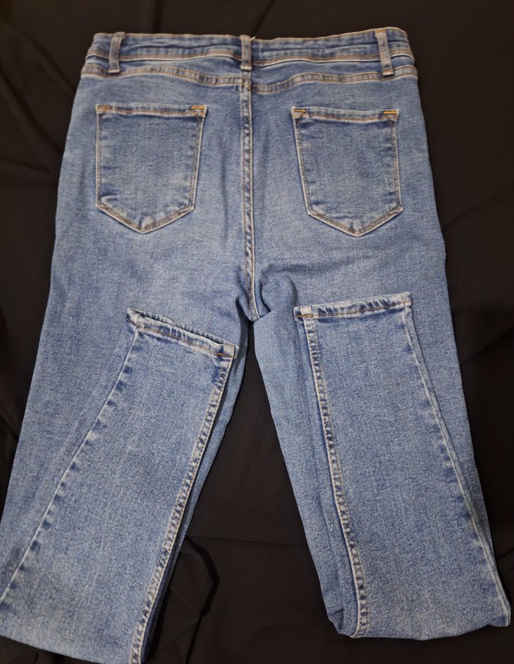 Kadın Mavi Denim Normal Boy Jean - Görsel 3
