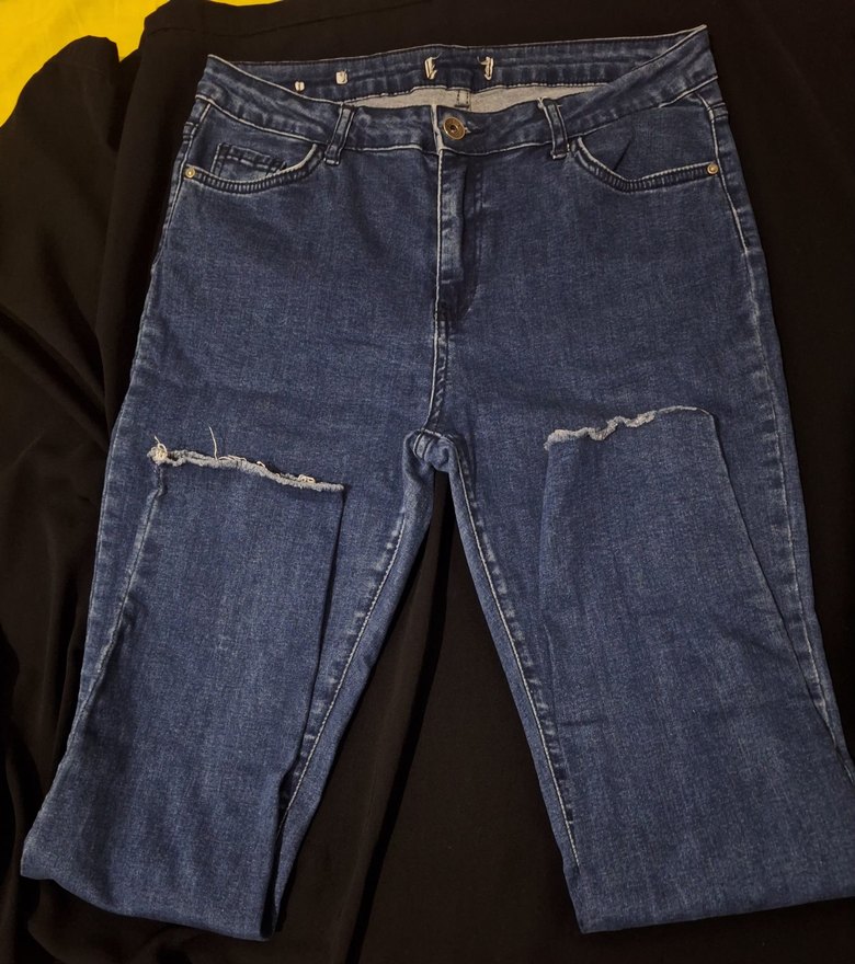 Kadın Lacivert Midi Boy Denim Pantolon - Görsel 2