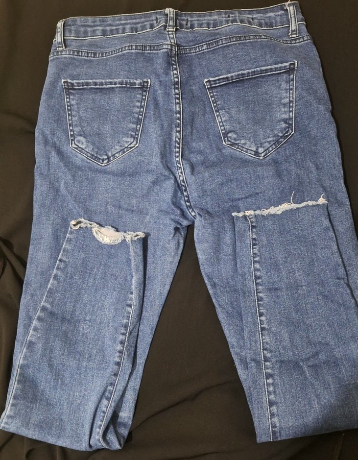 Kadın Lacivert Midi Boy Denim Pantolon - Görsel 3