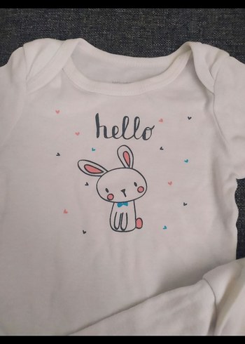 Beyaz Uzun Kollu Baskılı Bebek Body - Görsel 2