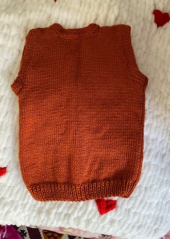 Kahverengi Çocuk Triko hırka- yelek - Görsel 4