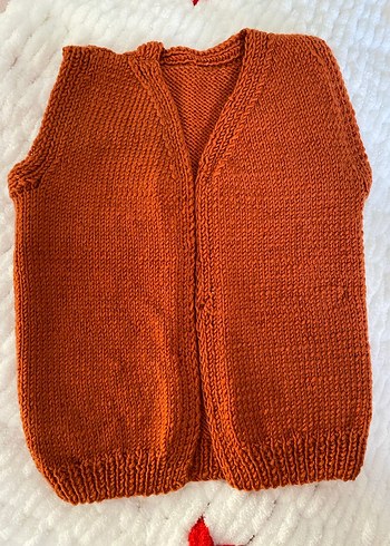 Kahverengi Çocuk Triko hırka- yelek - Görsel 2