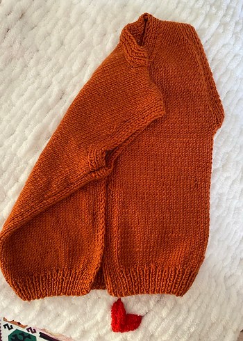 Kahverengi Çocuk Triko hırka- yelek - Görsel 3