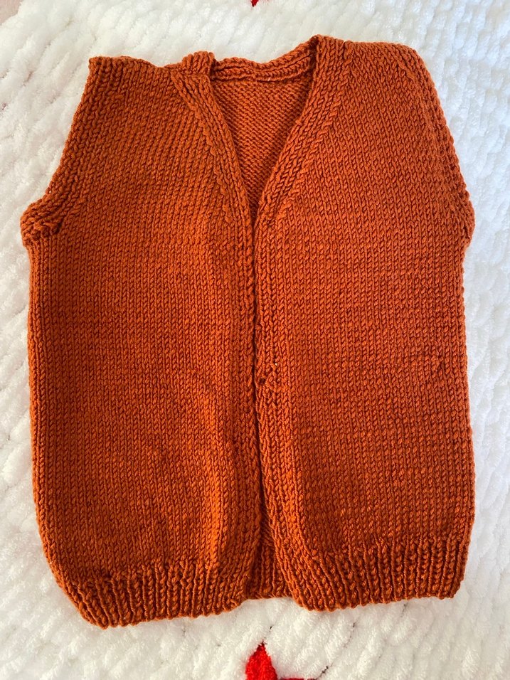 Kahverengi Çocuk Triko hırka- yelek - Görsel 2