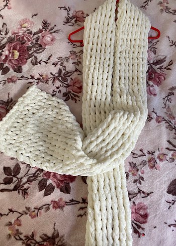 Kadın Örgü Şal krem renkli - Görsel 2