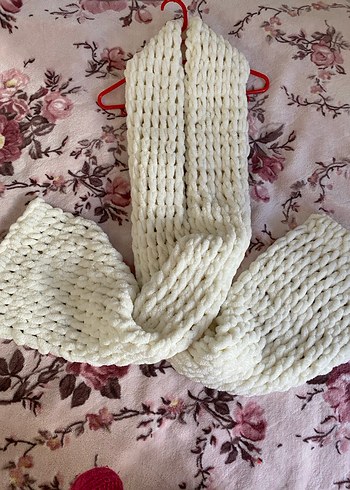 Kadın Örgü Şal krem renkli - Görsel 3