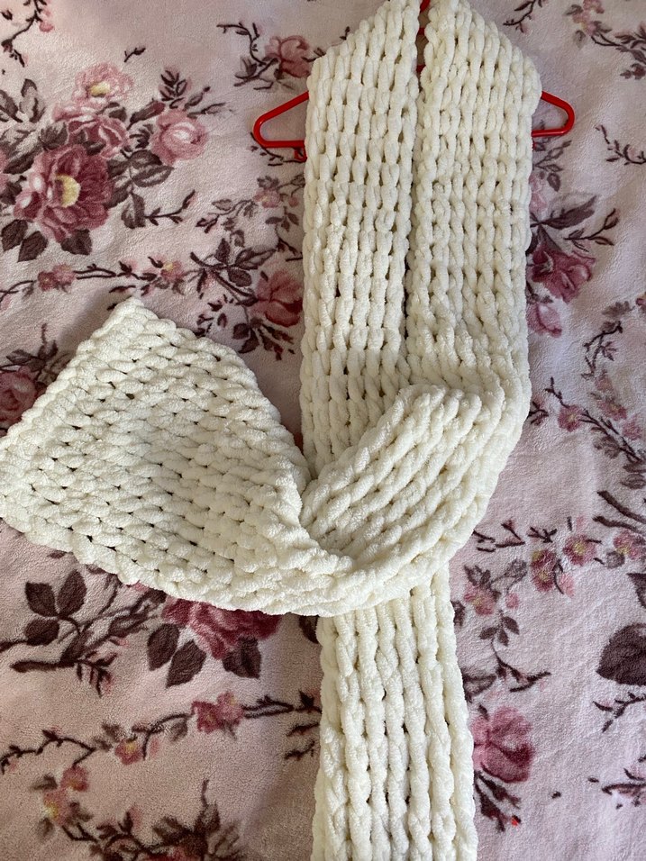 Kadın Örgü Şal krem renkli - Görsel 2