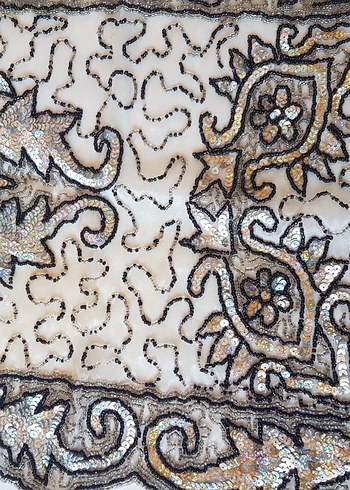 Nakışlı Bohem Masa Örtüsü - Bej Gri - Görsel 9