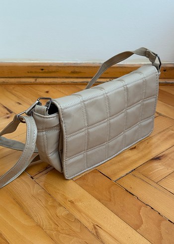 Bej Deri Kemerli Kadın Çanta - Görsel 2