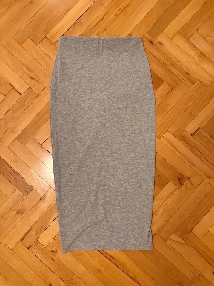 Düz Gri Uzun Etek Yırtmaçlı - Görsel 3