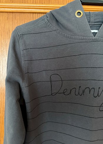 Gri Sweatshirt Kapüşonlu - Görsel 2