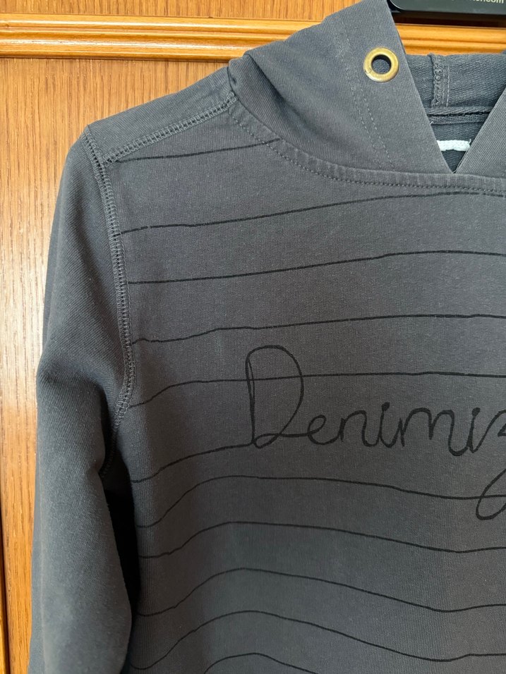 Gri Sweatshirt Kapüşonlu - Görsel 2