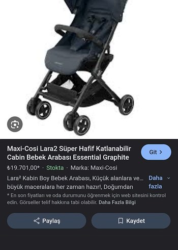 Maxi-Cosi Lara2 Süper Hafif Katlanabilir Bebek Arabası Essential