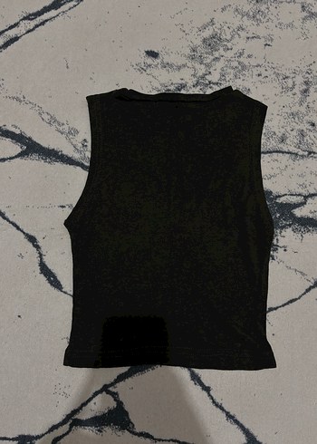 Diğer Haki halter yaka crop