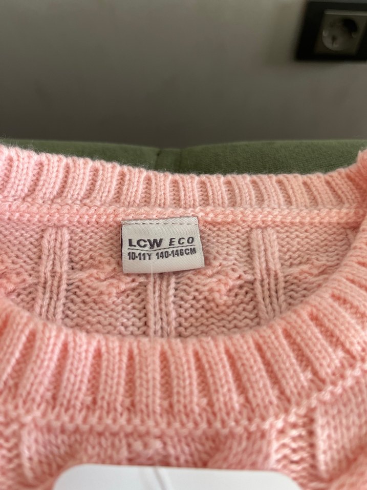 Pembe Örgü Kadın Kazak - Görsel 2