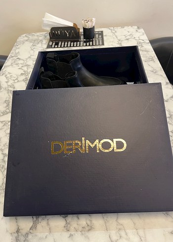 DERIMOD Siyah Erkek Deri Bot - Görsel 4