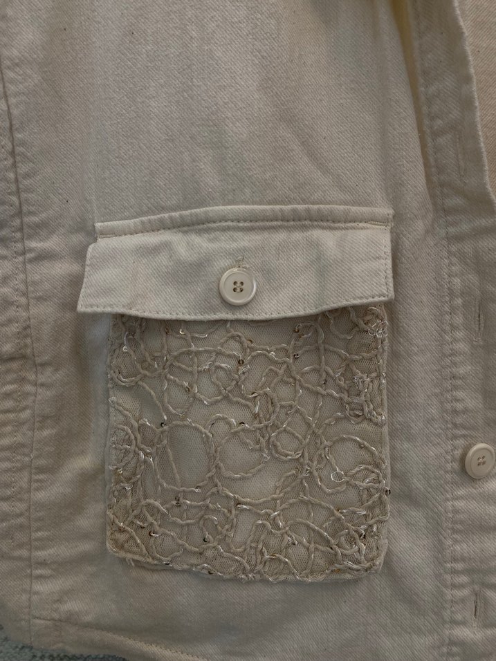 Kadın Bej Kısa Kollu Keten Yelek - Görsel 2