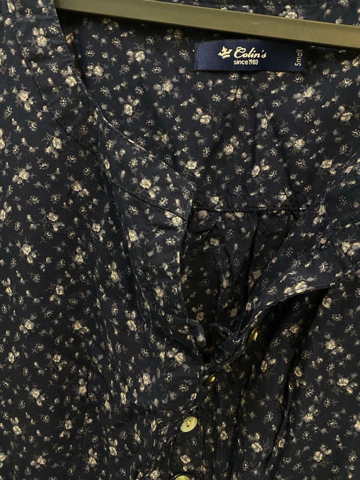 Colins Düğmeli Lacivert Pamuklu Elbise - Görsel 2