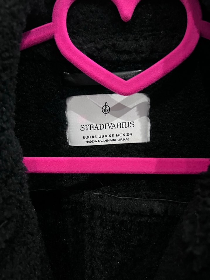 Stradivarius Siyah içi Kürklü  Deri Biker Ceket - Görsel 3