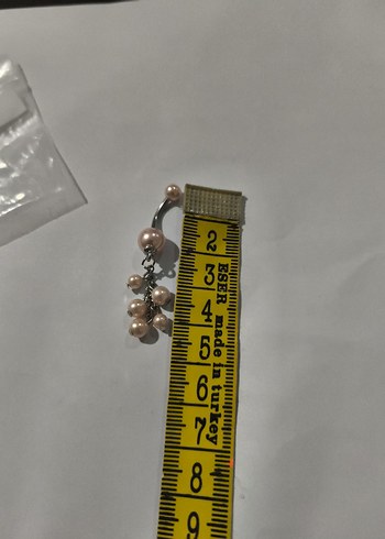Pembe İnci Boncuklu Göbek Piercingi - Görsel 8