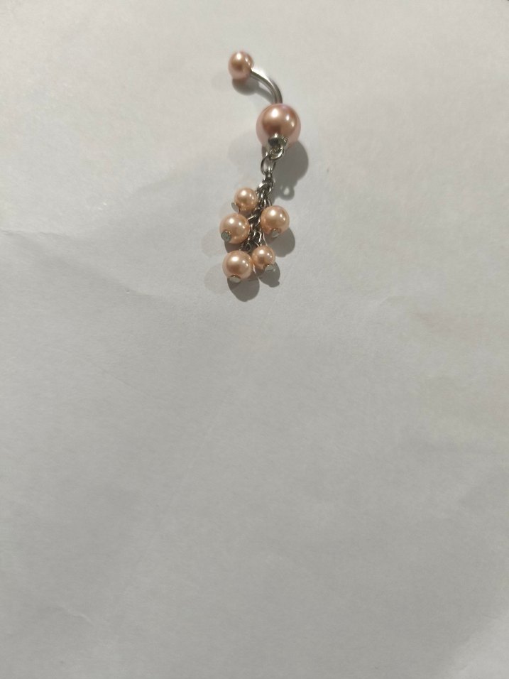 Pembe İnci Boncuklu Göbek Piercingi - Görsel 4
