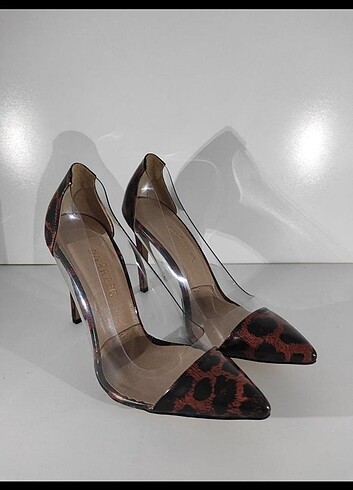 Divarese DİVARESE LEOPAR ŞEFFAF DETAYLI STİLETTO