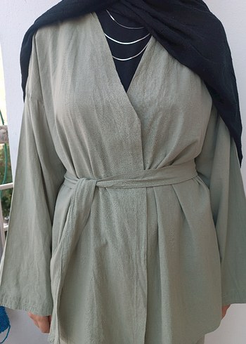 haki Uzun Kollu Kadın Kimono