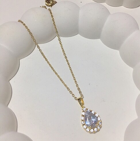Damla kolye gold