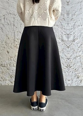 Siyah scuba Etek - Görsel 2